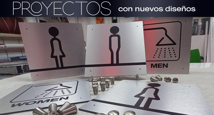 Letrero de Aluminio para Baños