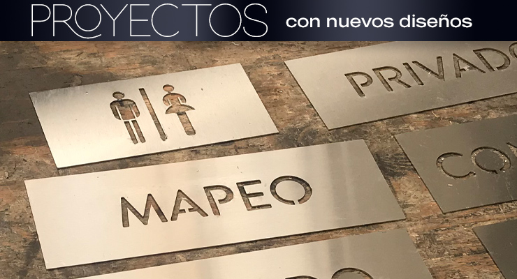 Letrero calado en Acero de Oficinas