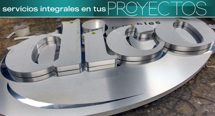 Logotipo 3D de Aluminio