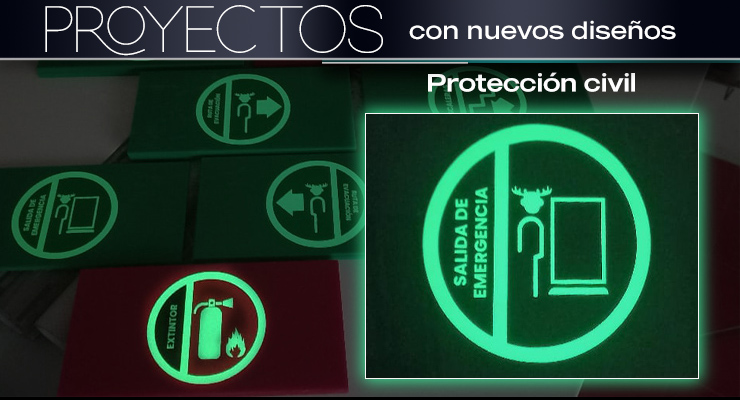 Letreros de Acrílico de Protección Civil