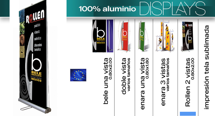 Display Rollen de Aluminio 2 vistas