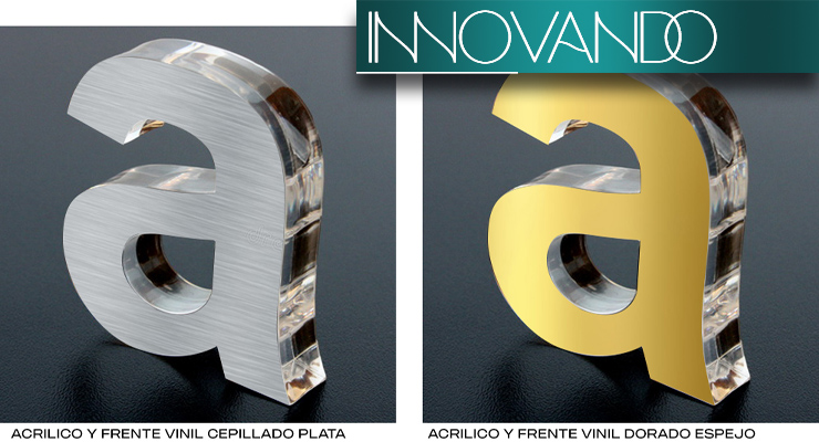 Letras de Acrílico con frente de vinil